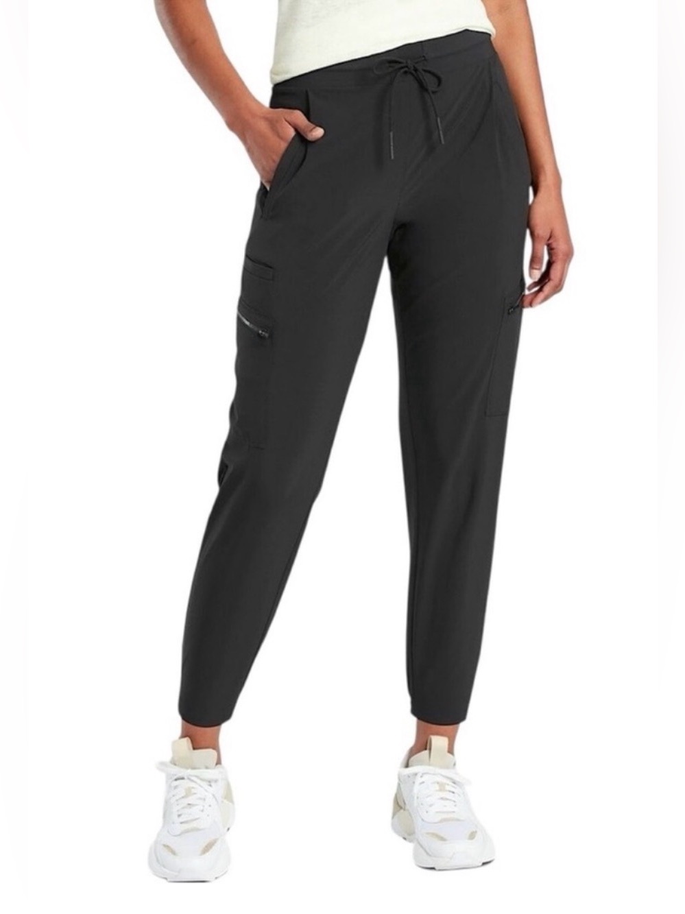 Athleta Venture Pant Black Jogger | Size 0 | Stretch Travel Utility Cargo Pant